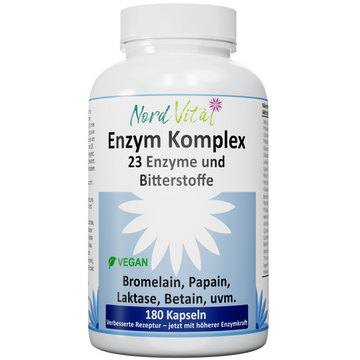 Nord Vital Enzym Komplex mit 23 aktiven Inhaltsstoffen - Enzyme und Bitterstoffe