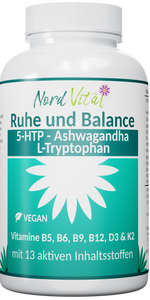 5-HTP, Ashwagandha, L-Tryptophan, Ruhe und Balance -13-in-1-Komplex